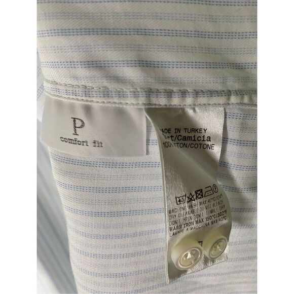 Ermenegildo Zegna Button Down Shirt 100% Cotton Comfort Fit Striped size 44 17.5 - Picture 3 of 8
